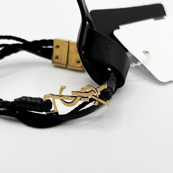 YSL Saint Laurent Goldtone & Leather Multi-Strap Bracelet - Picture 4 of 7
